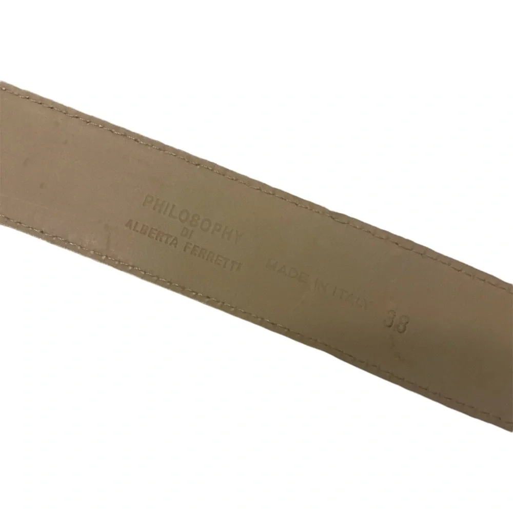 Philosophy di Alberta Ferretti Gold Embossed‎ Leather Belt, Sixe 38 IT, Small